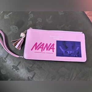 NaNa Pink Graphic Wristlet Clutch with Tassel